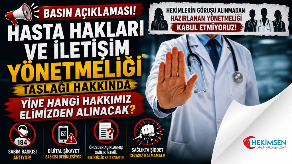 HEKİMSEN’den Çağrı: Yeni Hasta Hakları ve İletişim Yönetmeliği Taslağı Şeffaflık ve Ortak Akılla Hazırlanmalı